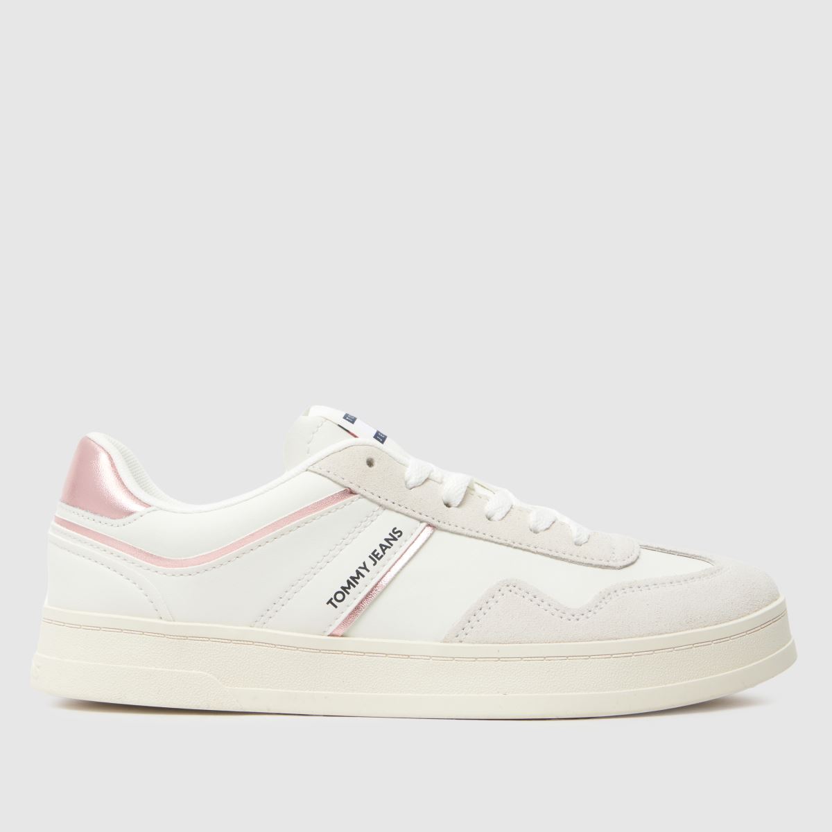 Tommy Jeans Greenwich-sneakers i vitt och rosa