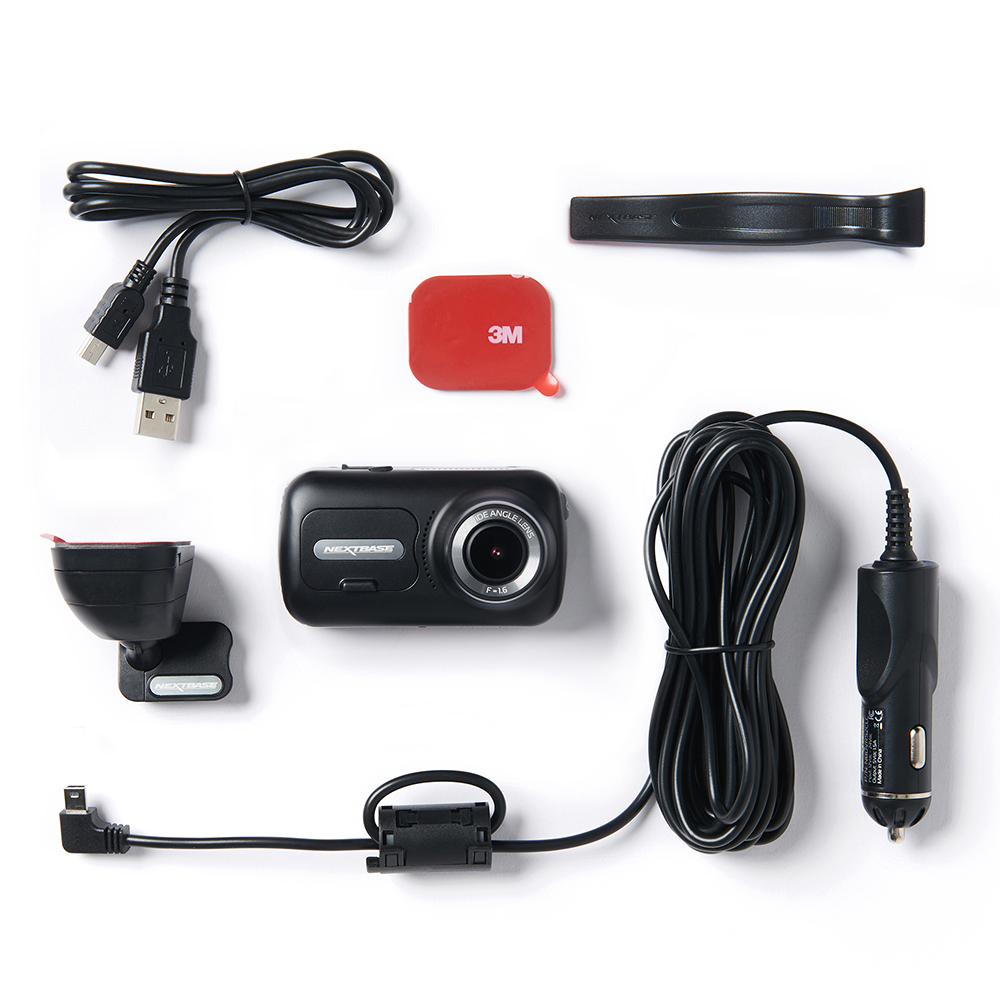 Nextbase Dashcam 322GW, mit Full HD, 2,5" Touchscreen, 1080p bei 60 FPS, 140° Weitwinkel, SOS-Notruffunktion, G-Sensor, GPS, Bluetooth 4.2, uvm. - ATU