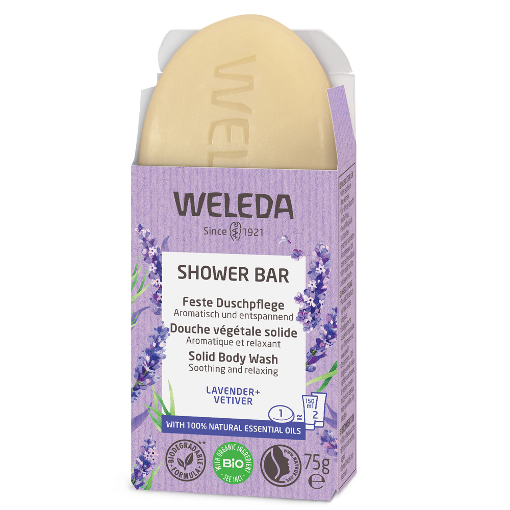 WELEDA Douche végétale solide LAVANDE + VETIVER - 75 gr Hygiène