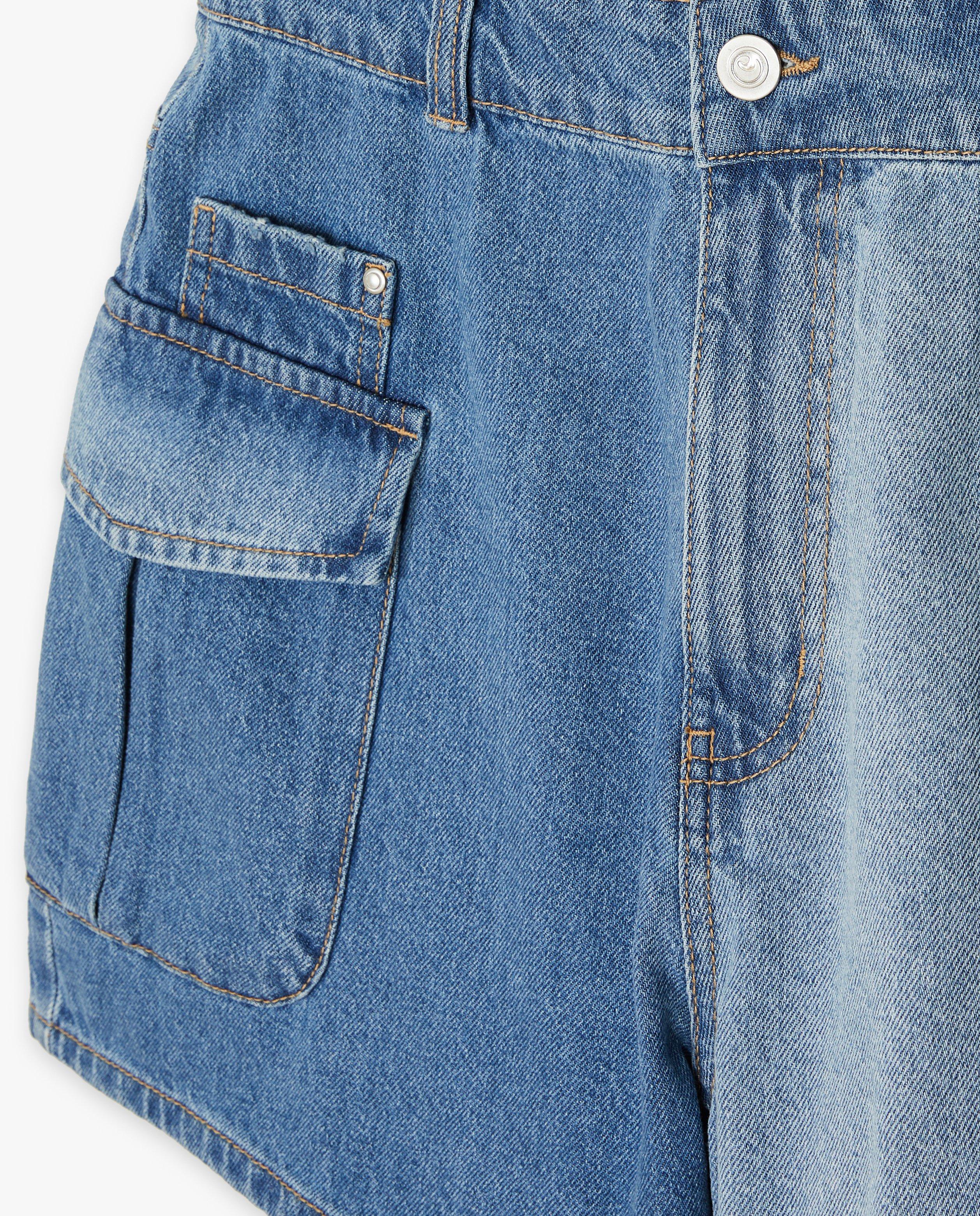 CAMILLE Biopamut farmer rövidnadrág, XS-XL világoskék