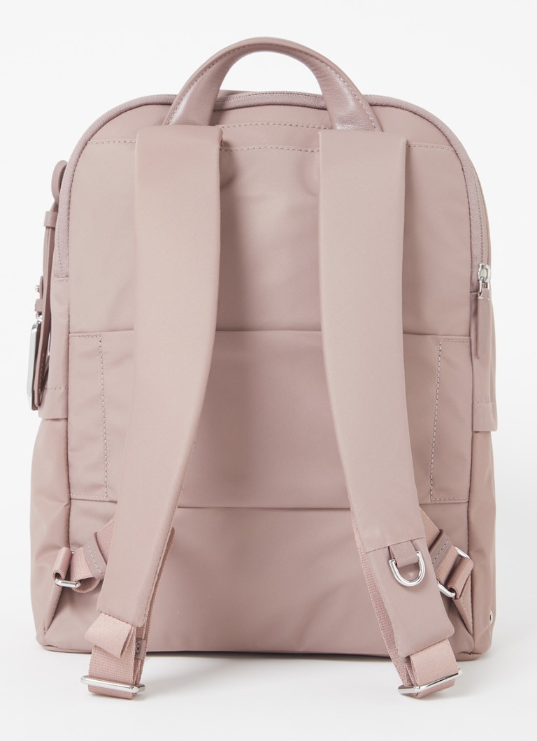 Plecak Tumi Voyageur Halsey ze skórzanymi detalami i przegrodą na 14-calowego laptopa.