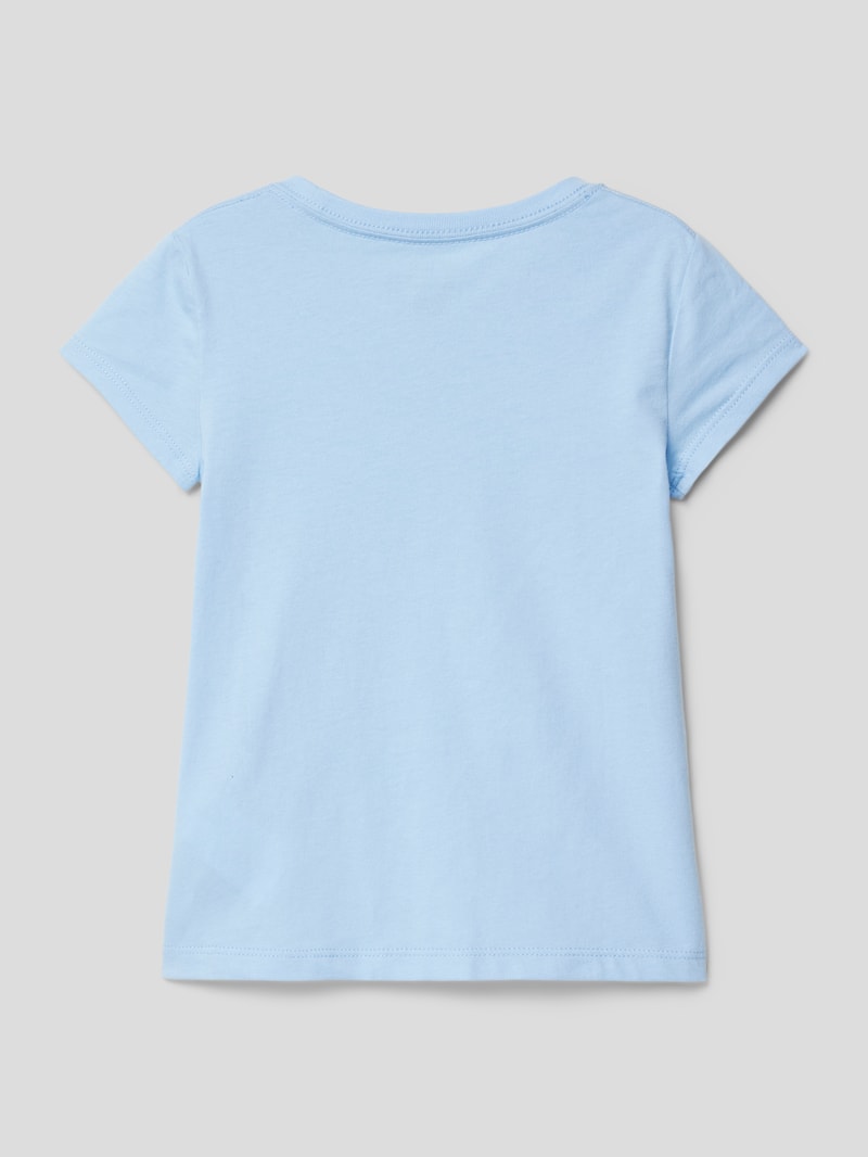 T-Shirt mit Label-Print in bleu