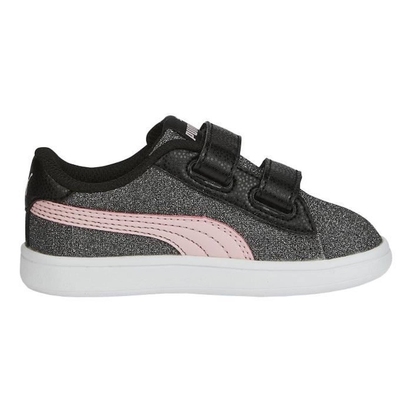 Basket Cuir Enfant Puma Smash V2 Glitz gris