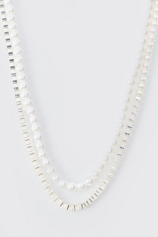 Mehrlagige Halskette mit Strass