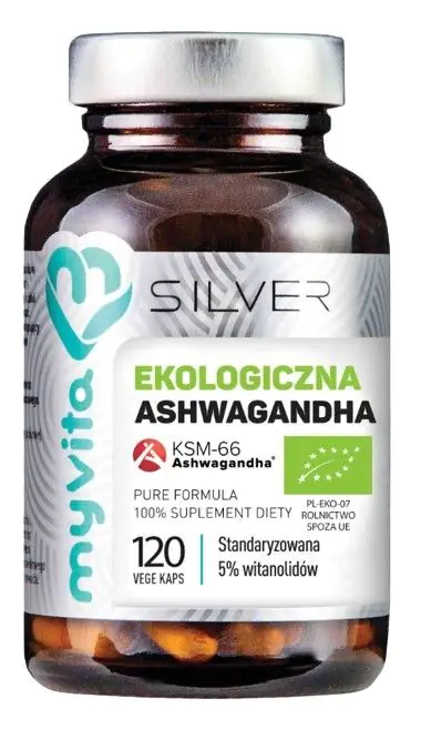 MyVita Ašvaganda Bio 200 mg, 120 kapsula.