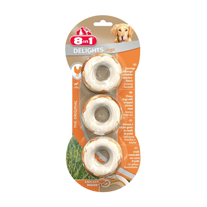 8in1 Snacks 8in1 Delights Kauringe Hähnchenfleisch 3 Stückx3