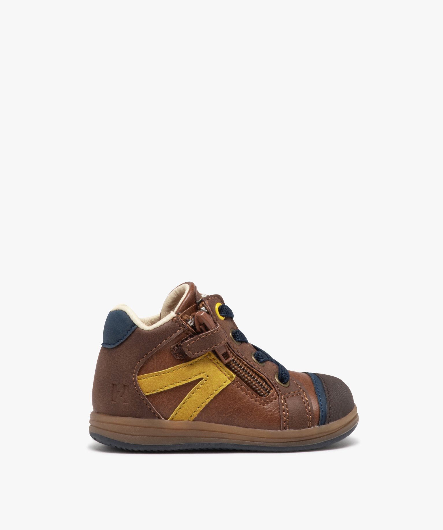 Chaussures premiers pas bébé Garçon bicolores - Hobiz marron | GEMO