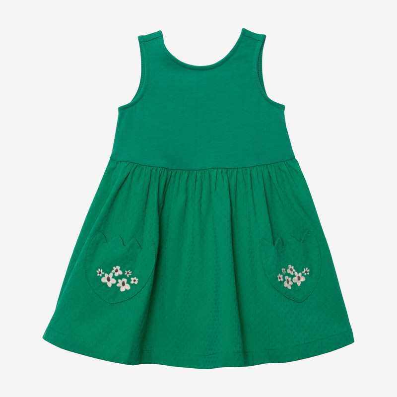 Robe bébé fille bi matière verte Catimini