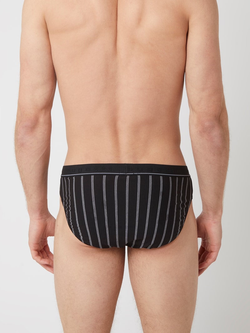 Slip mit Stretch-Anteil im 2er-Pack in schwarz