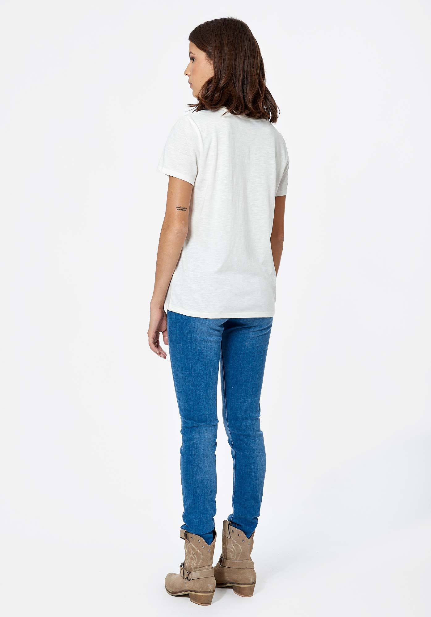 JEMA   T-shirt blanc Femme en 100% coton bio