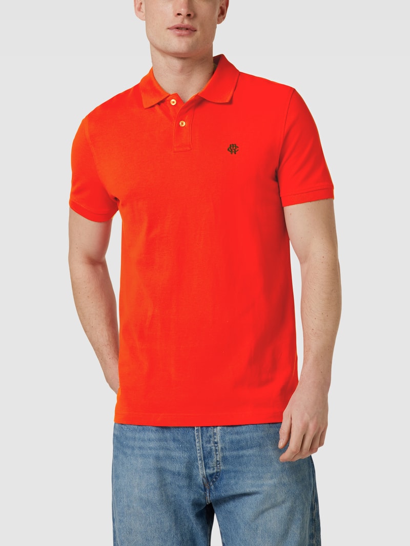 Poloshirt mit Logo-Stitching in rot