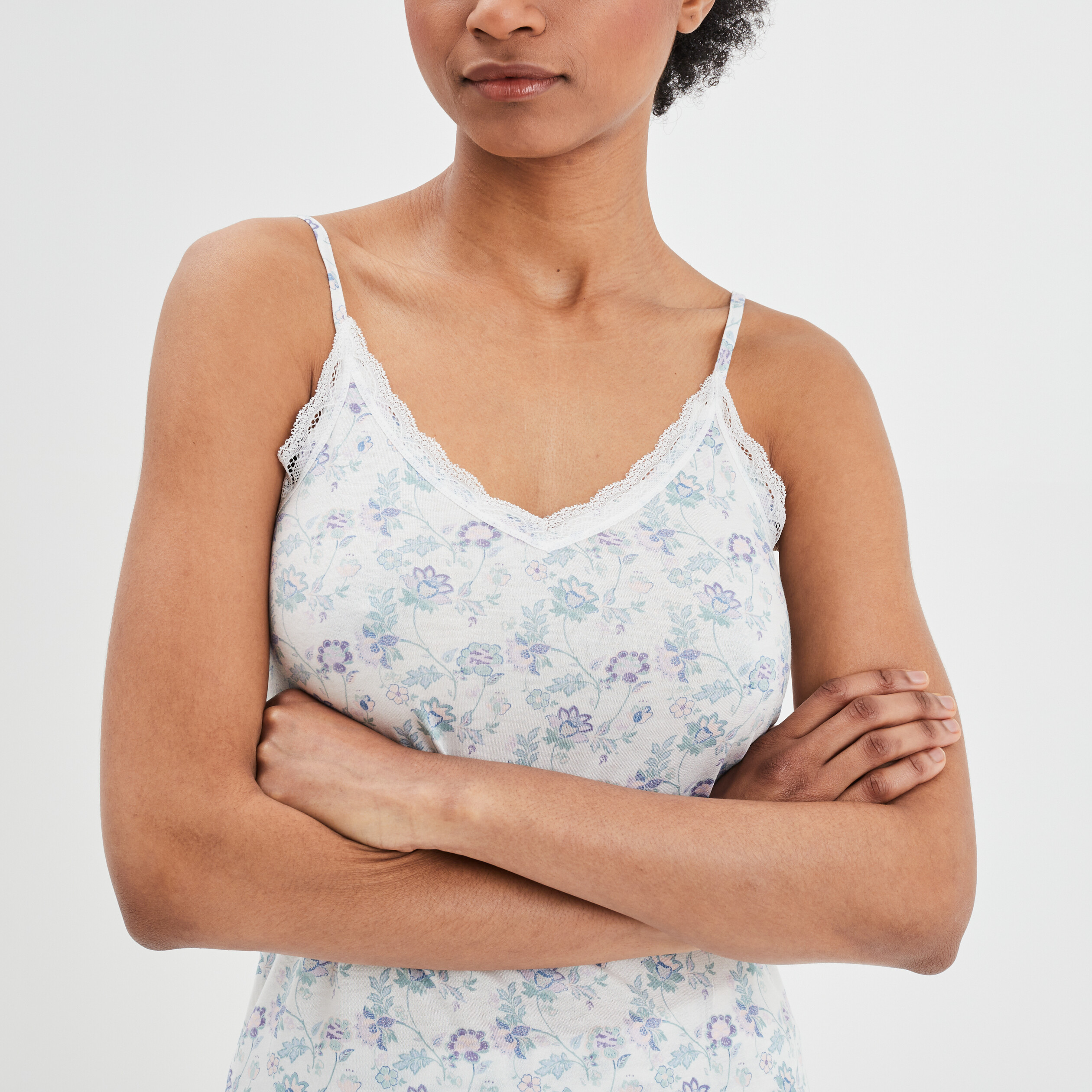 Haut de pyjama débardeur col V beige femme | La Halle