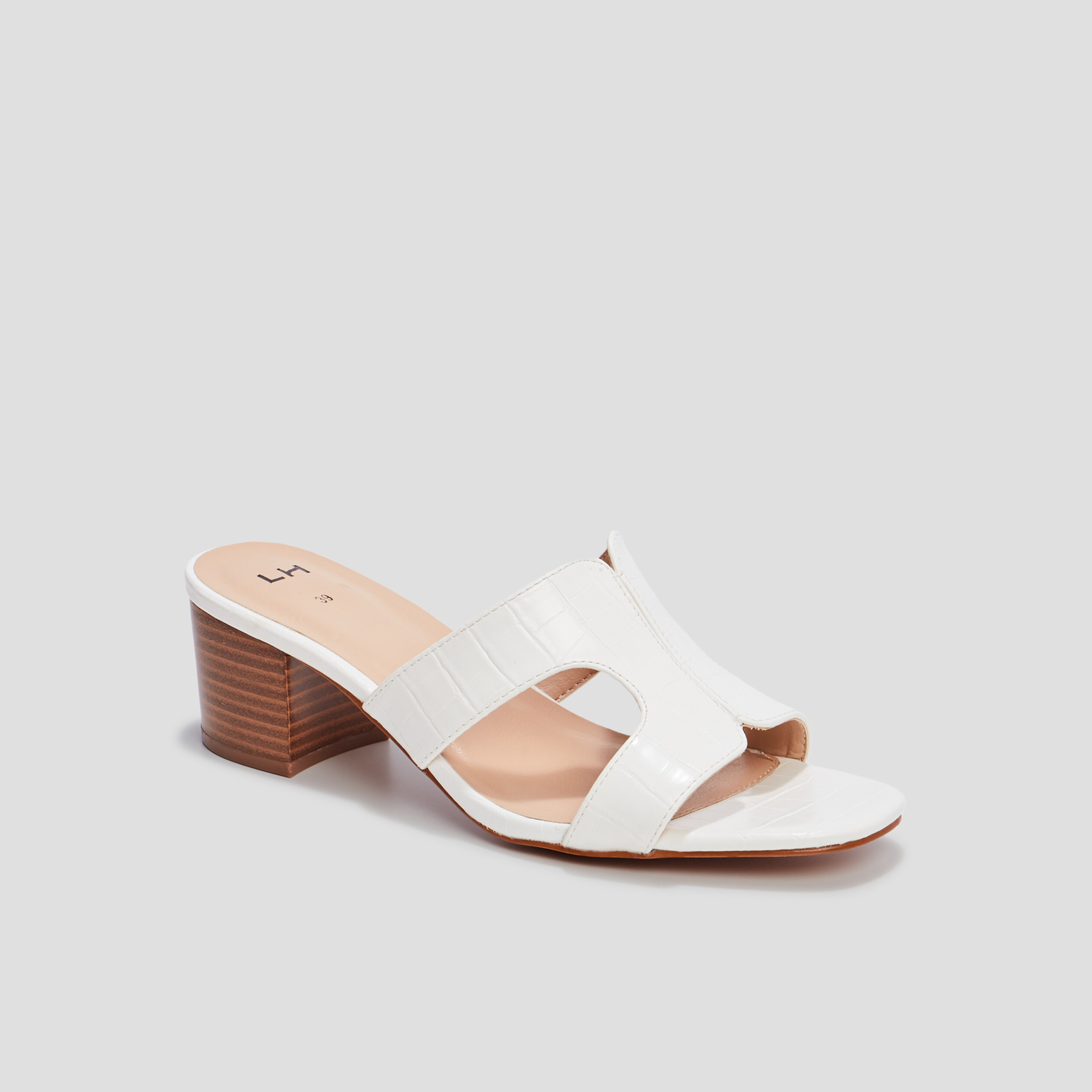 Mules à talons blanc femme | La Halle