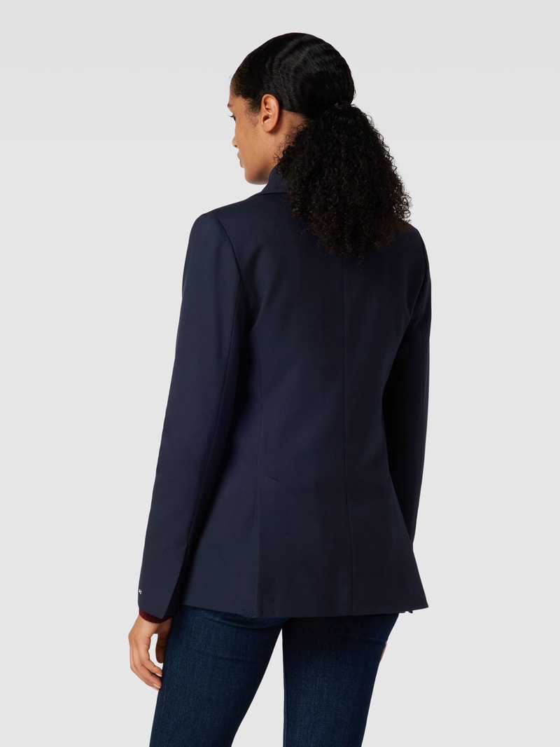 Blazer mit Knopfverschluss und Label-Stitching in marineblau