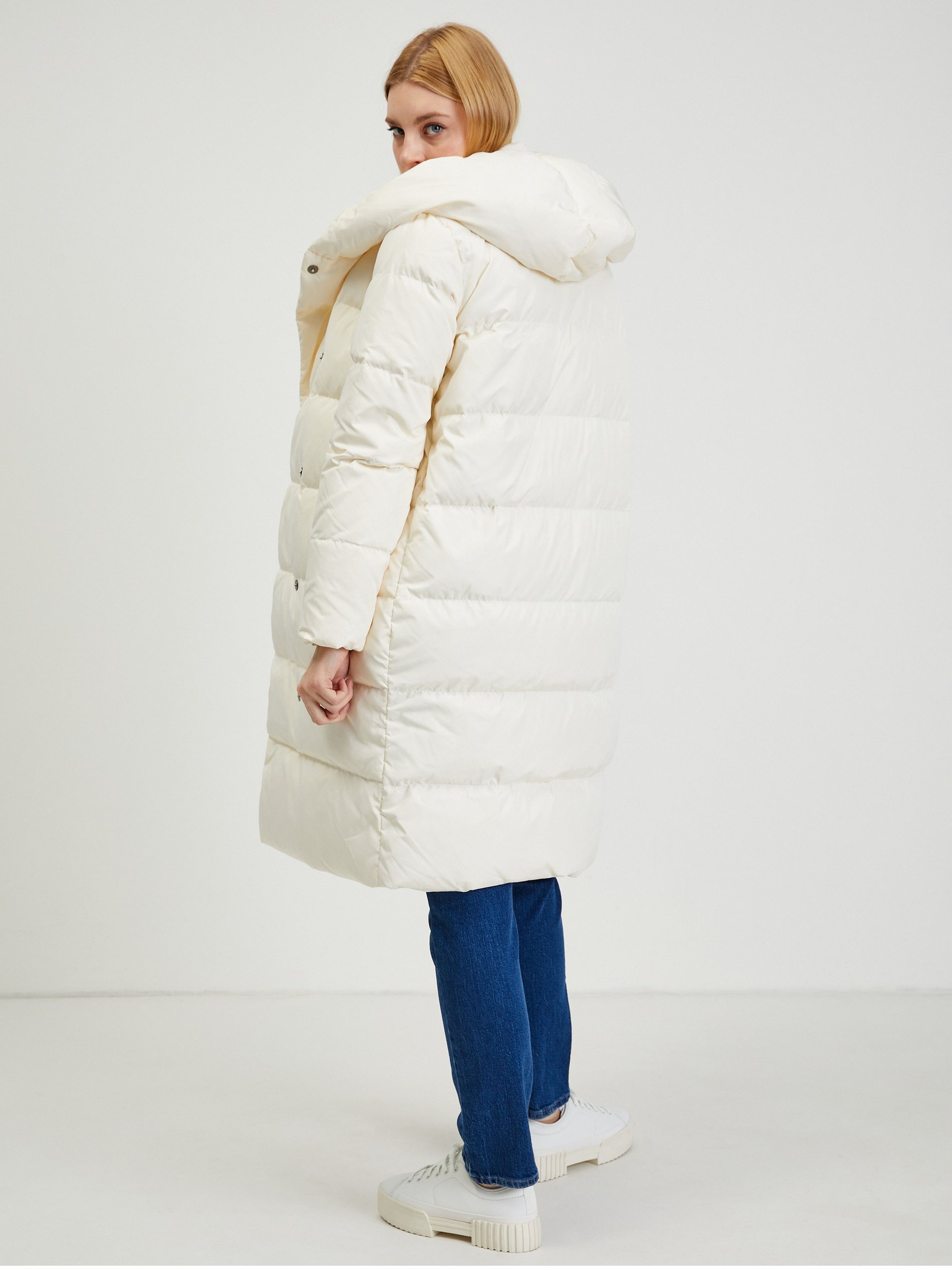 Cremefarbener  Damen Daunen-Wintersteppmantel ORSAY