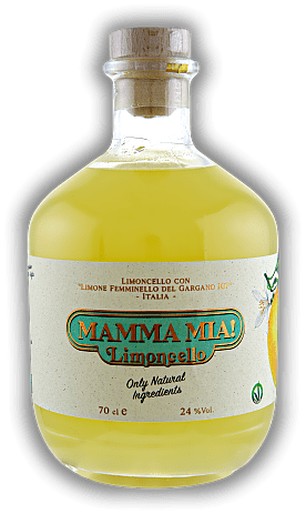 Mamma Mia! Limoncello Mamma Mia! Limoncello Aus handgepflückten Bio-Zitronen. 0,7	 Liter - Vol 24%