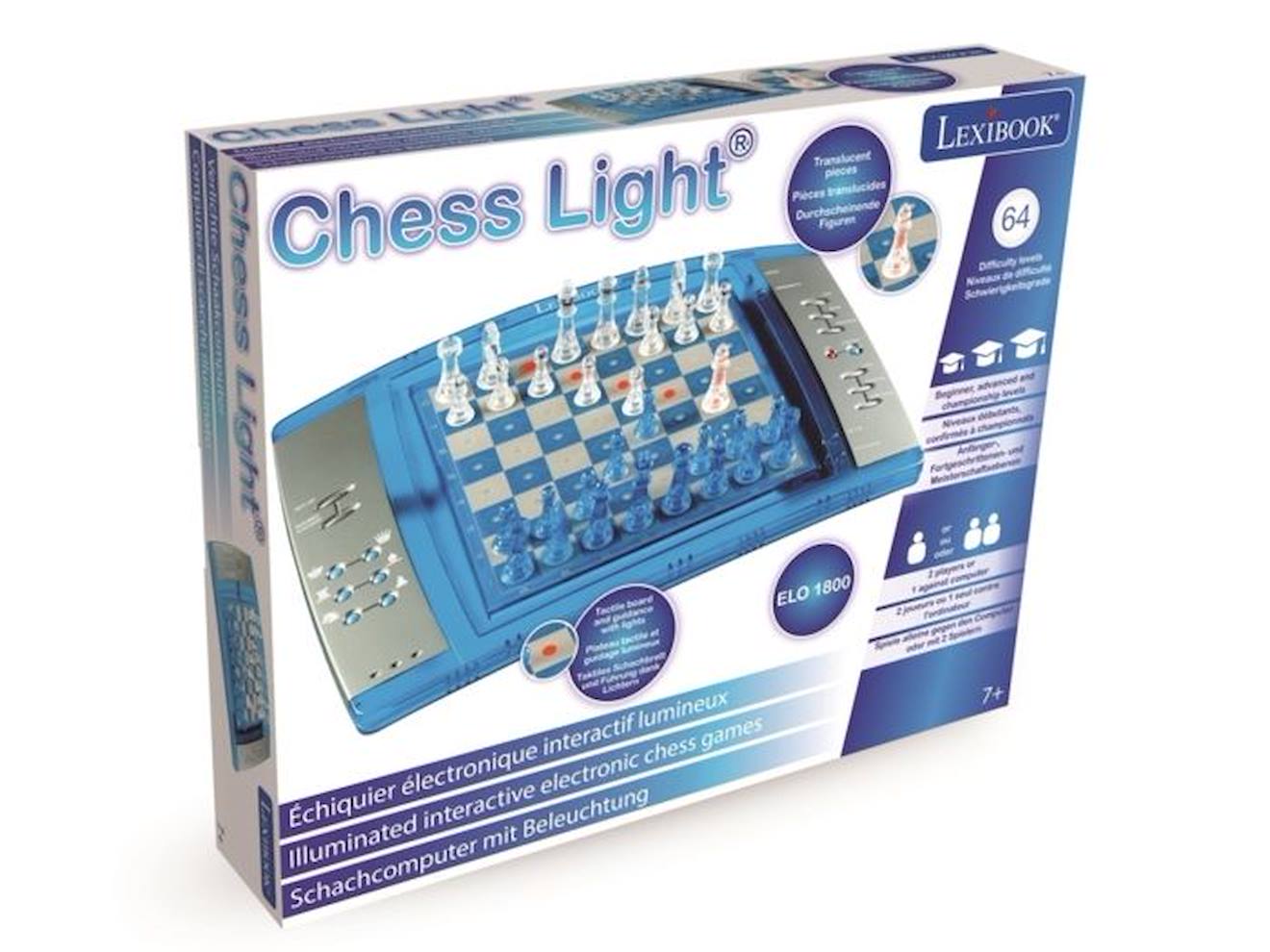 ChessLight® Jeu d'échecs électronique lumineux bleu