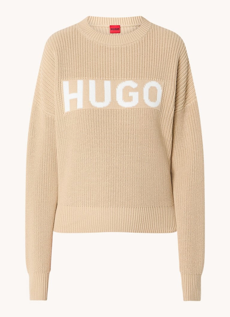 Pulover HUGO BOSS Sliginy Chunky Knit cu logo