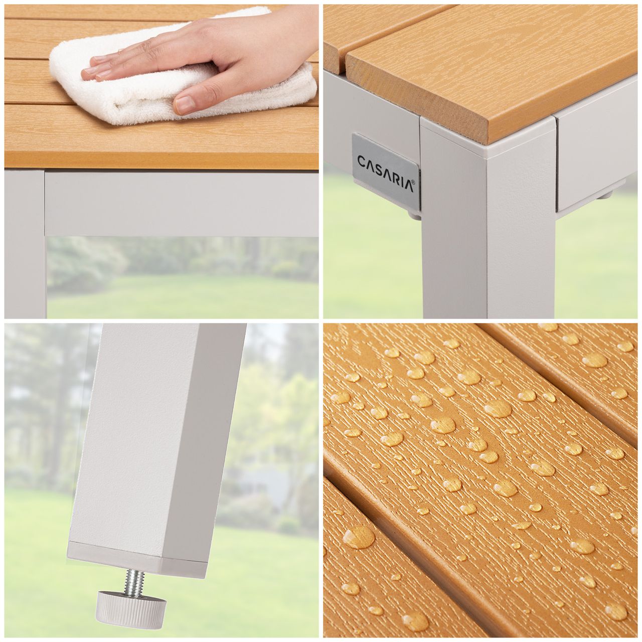 Casaria Garten-Sitzgruppe Bern 5-tlg. Creme Alu WPC