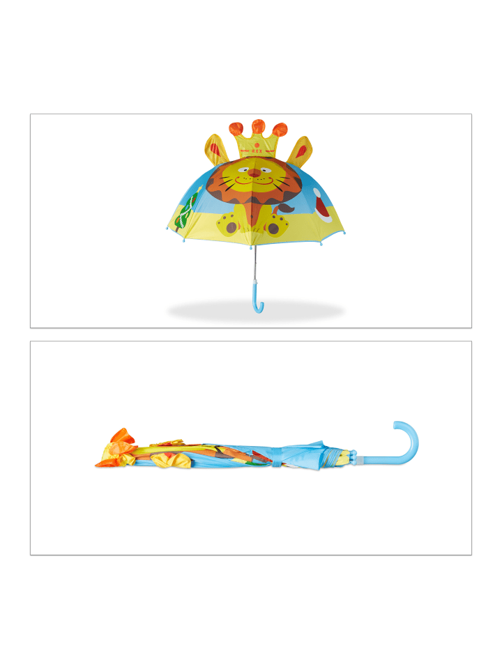 relaxdays Kinderregenschirm Löwe in Blau günstig kaufen onesize
