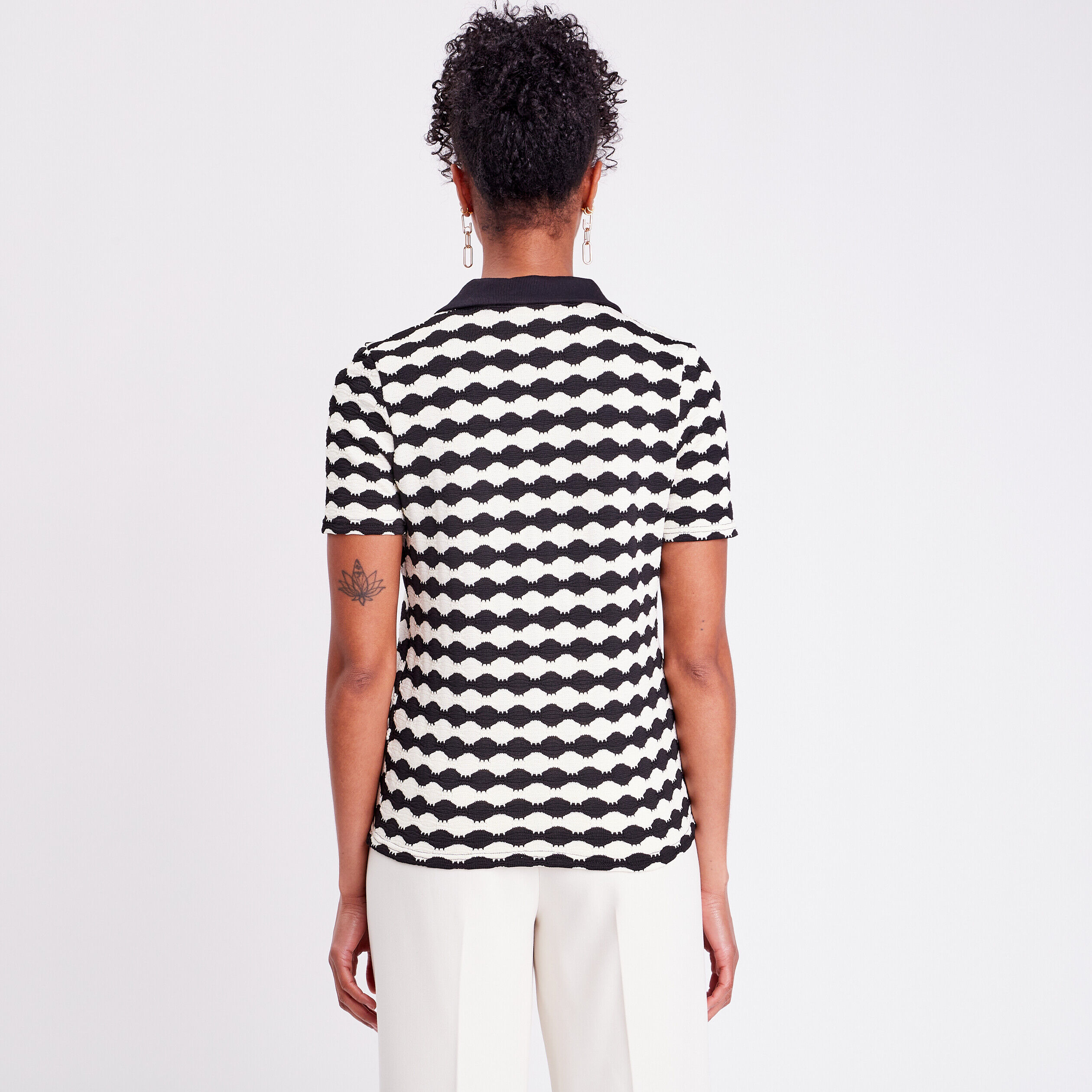 Polo manches courtes noir femme | Cache Cache