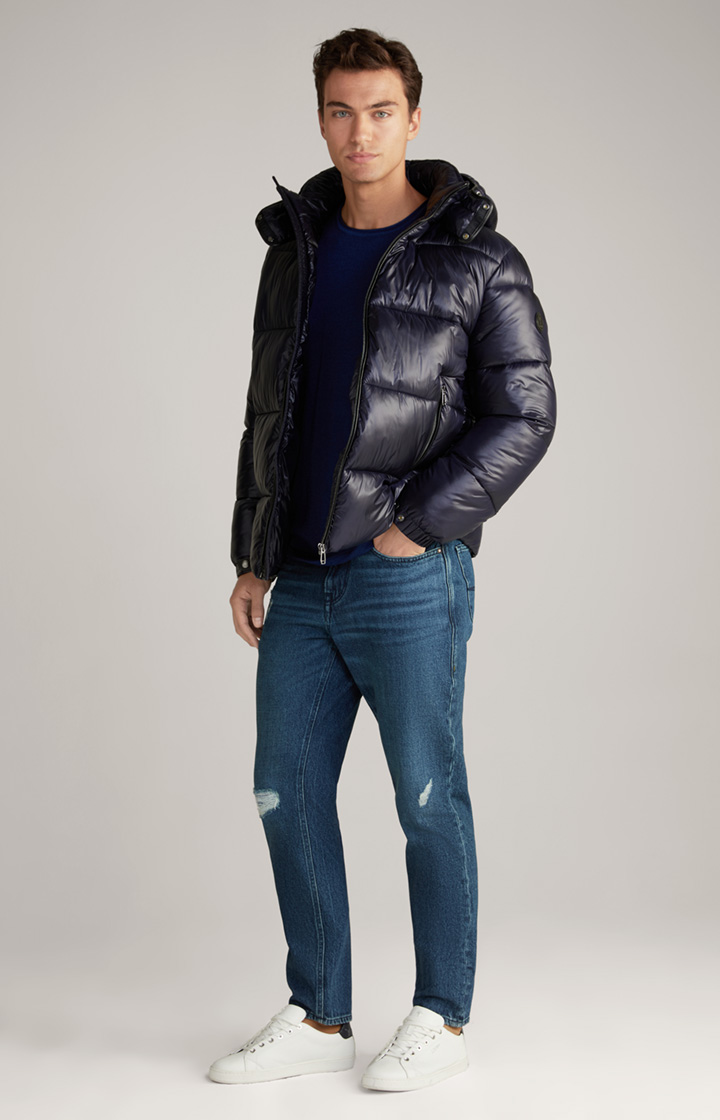 Steppjacke Ambro mit Kapuze in Dunkelblau