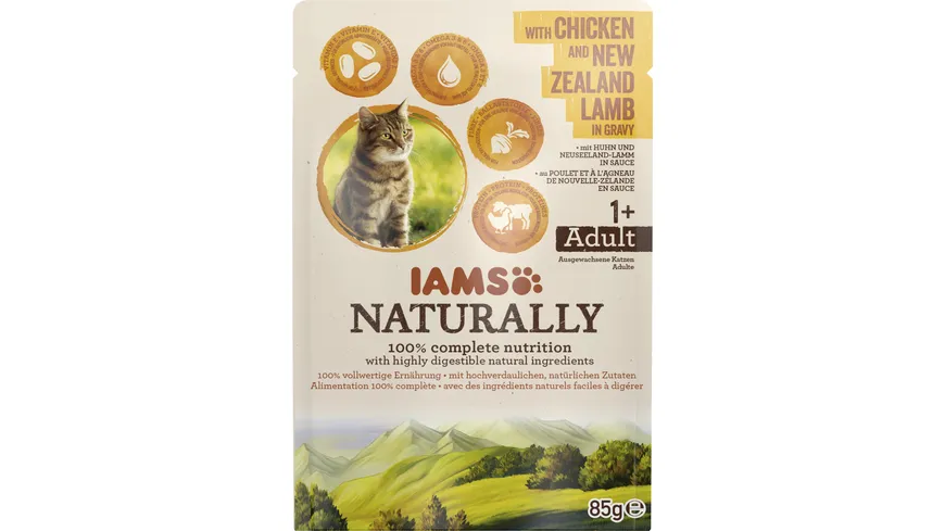 IAMS Naturally Katzennassfutter Adult Huhn & Lamm 85 g