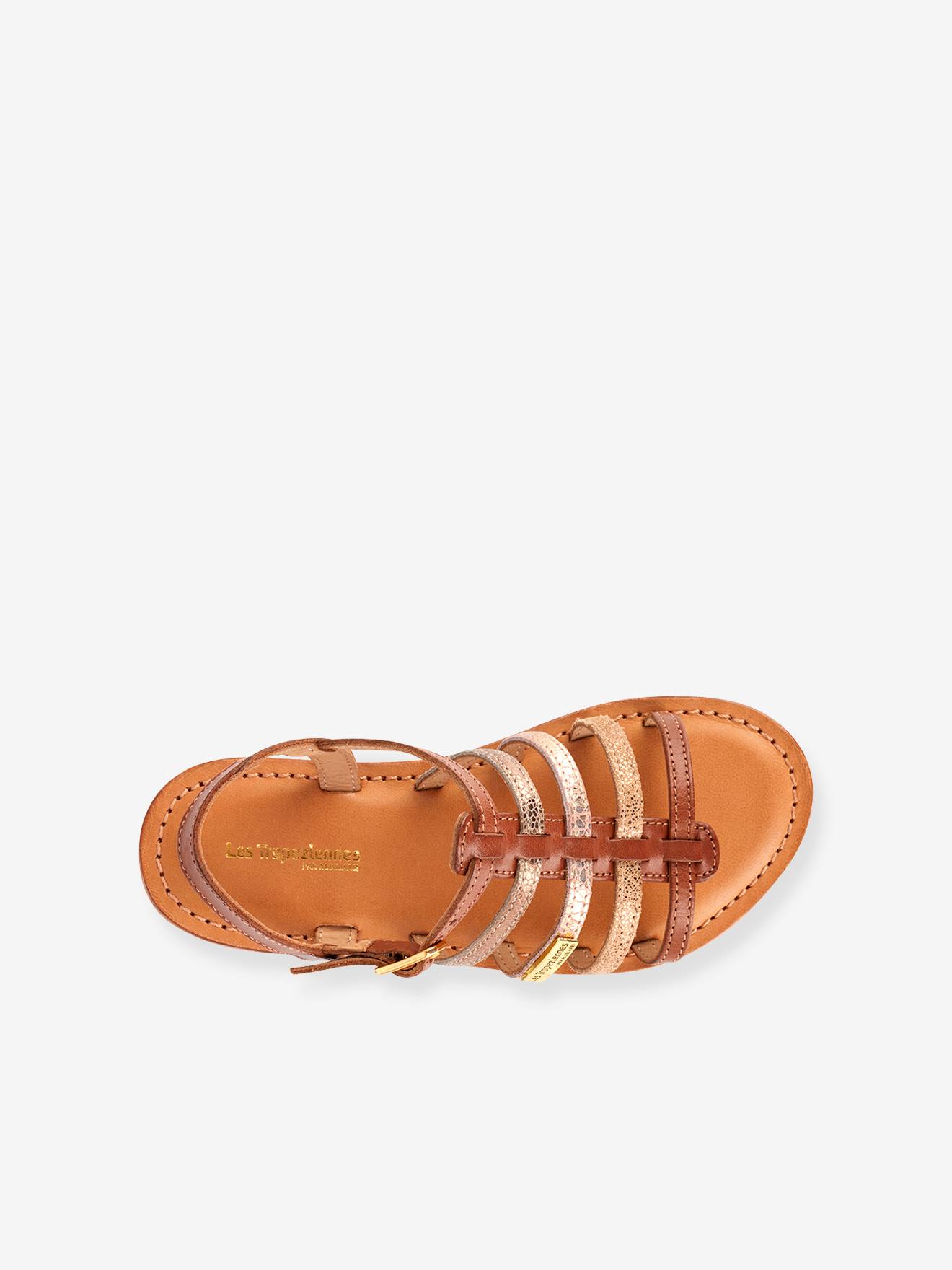 Sandales cuir fille Mongue LES TROPEZIENNES® PAR M. BELARBI blanc multi