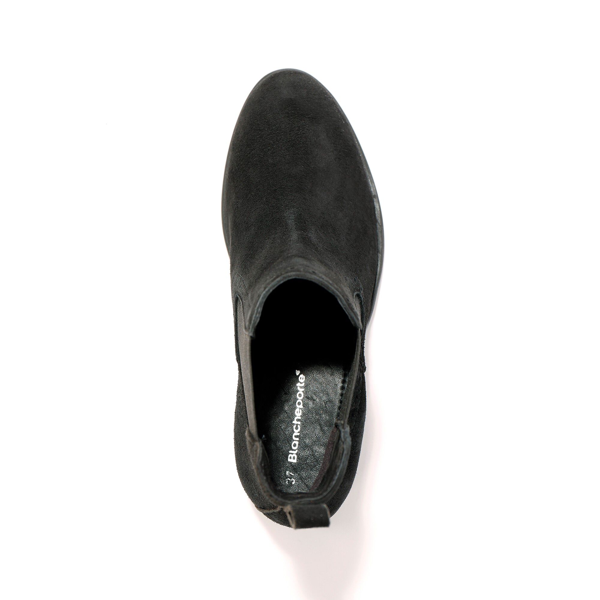 Boots élastiquées perforées Chelsea en croûte de cuir