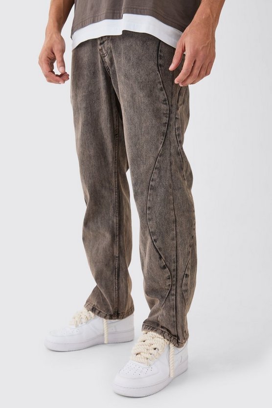 Lockere Jeans mit Naht-Detail