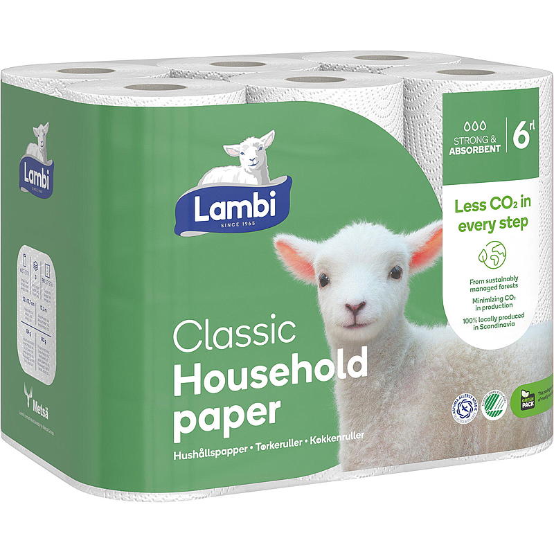 Lambi Tørkerull 6-pk hvit Lambi