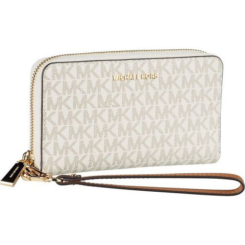 Michael Kors Abendtasche & Clutch Jet Set LG Flat MF Phone Case MK Signature
