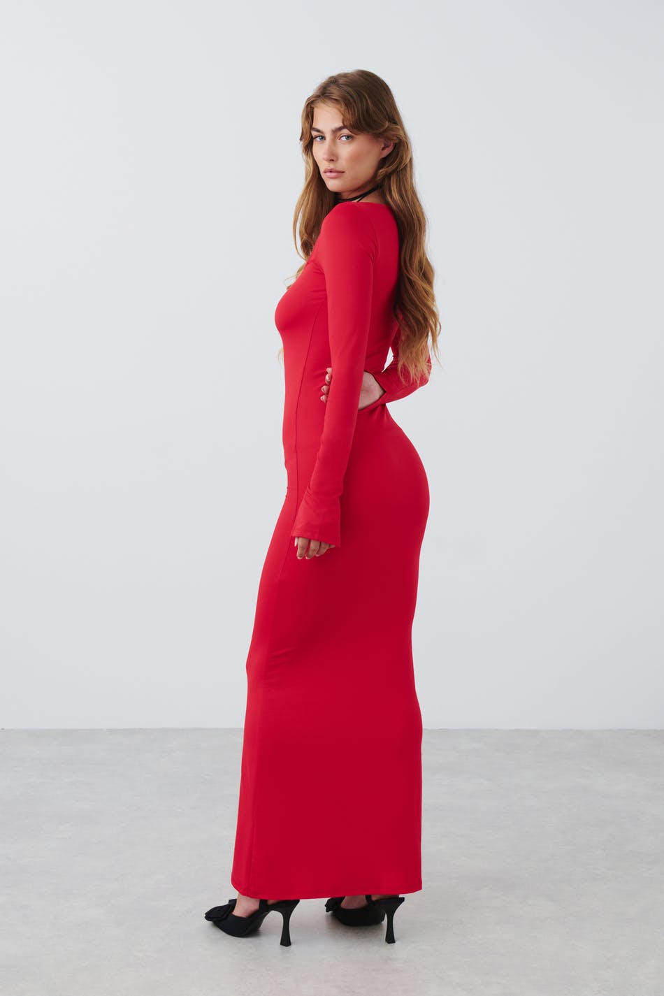 Square neck maxi dress