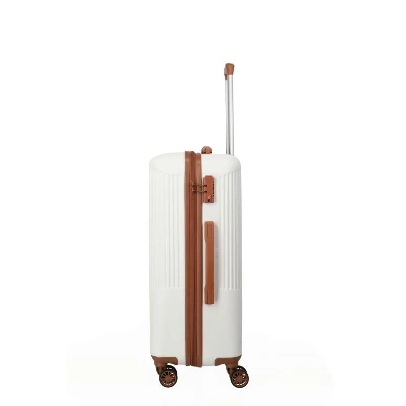 Travelite BALI Trolley mit 4 Rollen Größe M - Weiss\/Cognac