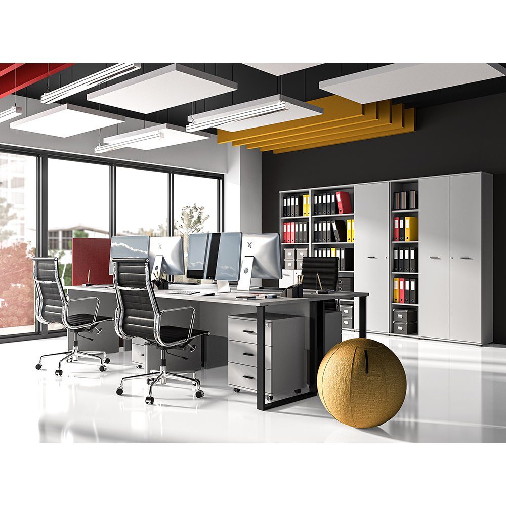Lomadox Stauraumschrank BIARRITZ-131 mit 5 offenen Fächern, 43cm breit, grau