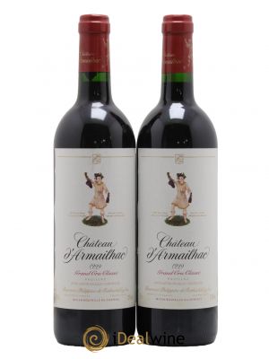Château d'Armailhac - Mouton Baron(ne) Philippe 5ème Grand Cru Classé  1999 - Lot de 2 Bouteilles