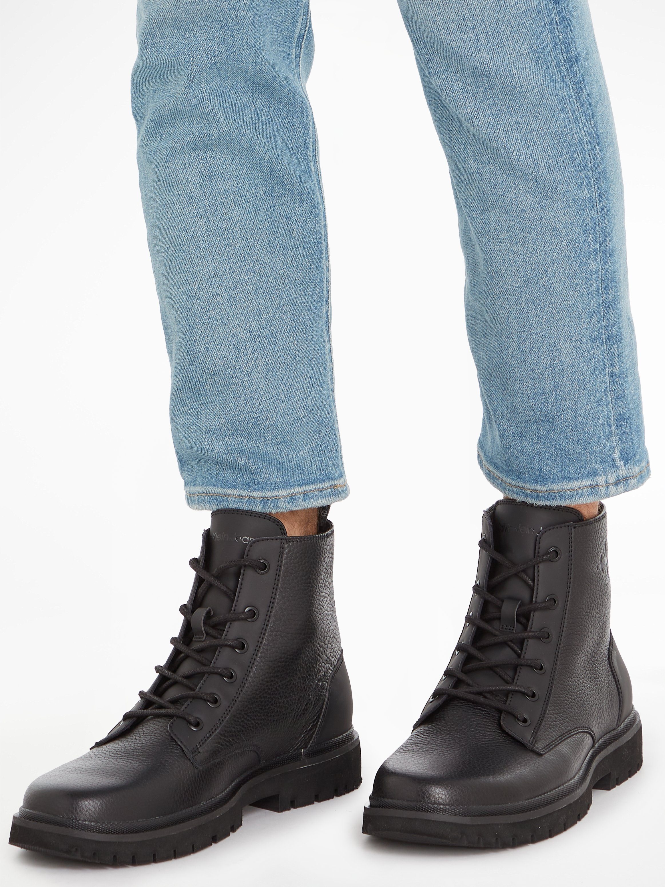 Calvin Klein Jeans EVA MID LACEUP BOOT LTH Schnürstiefelette mit Profilsohle