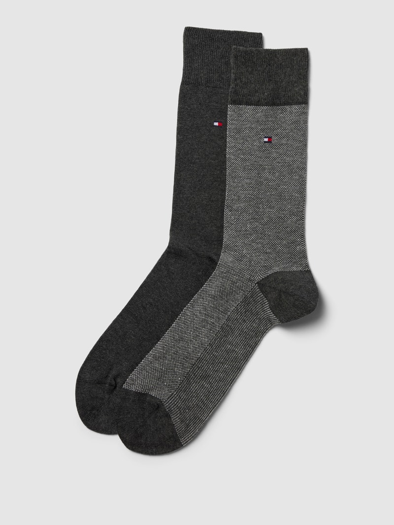 Socken mit Label-Details im 2er-Pack Modell 'Birdeye' in anthrazit