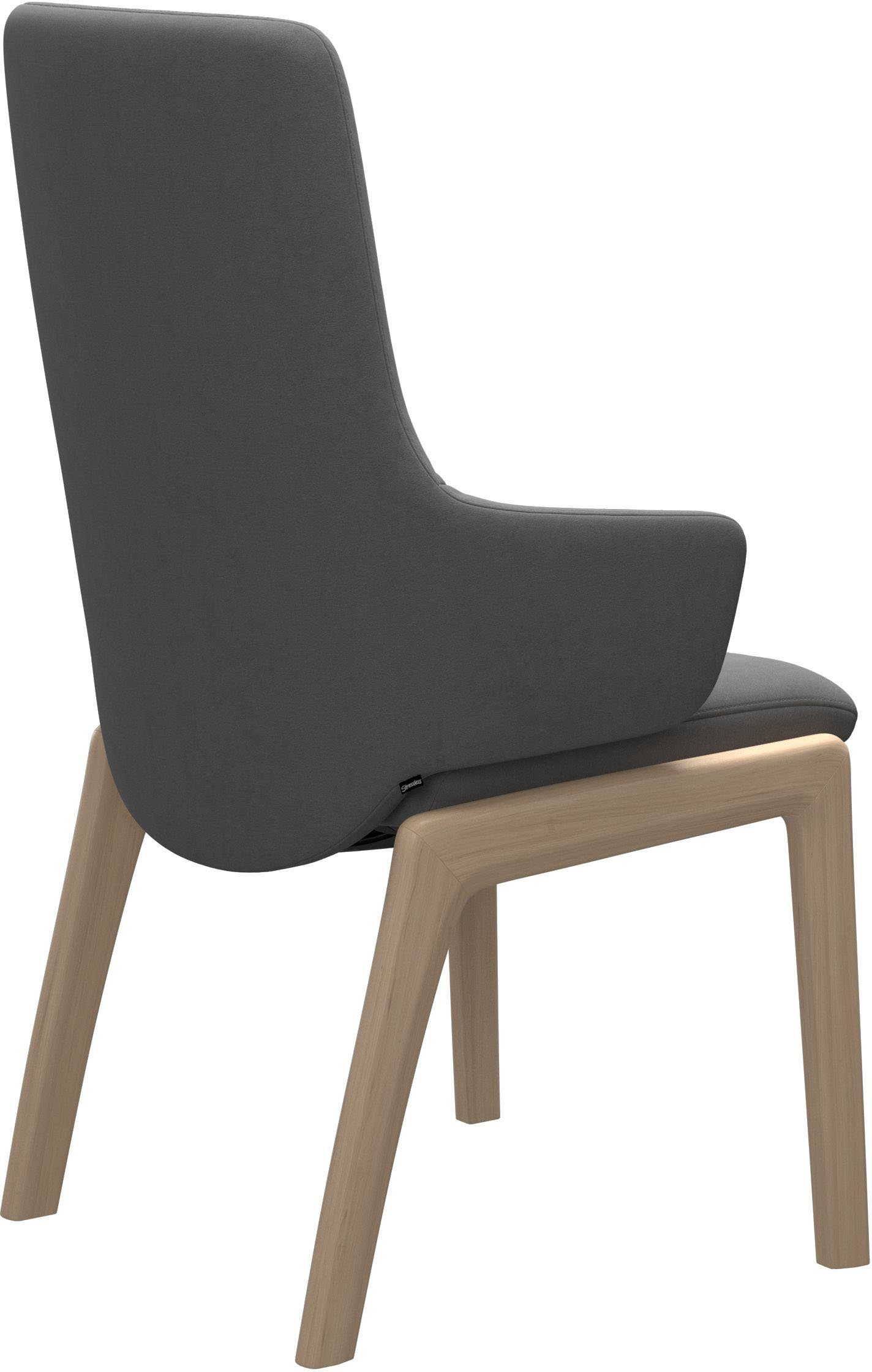 Stressless® Polsterstuhl Laurel, High Back mit Armlehne, Größe L, mit abgerundeten Beinen in Schwarz