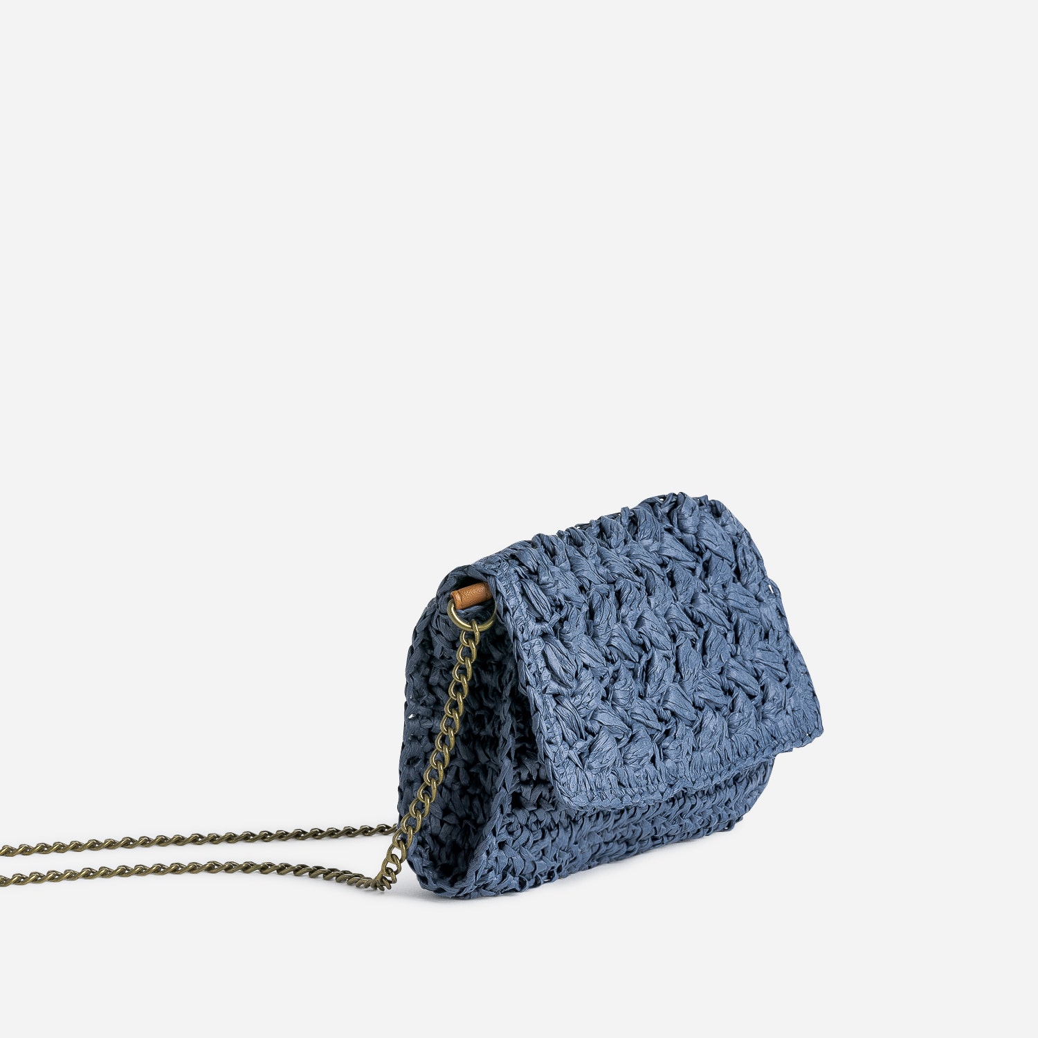 Sac pochette marine papier tressé