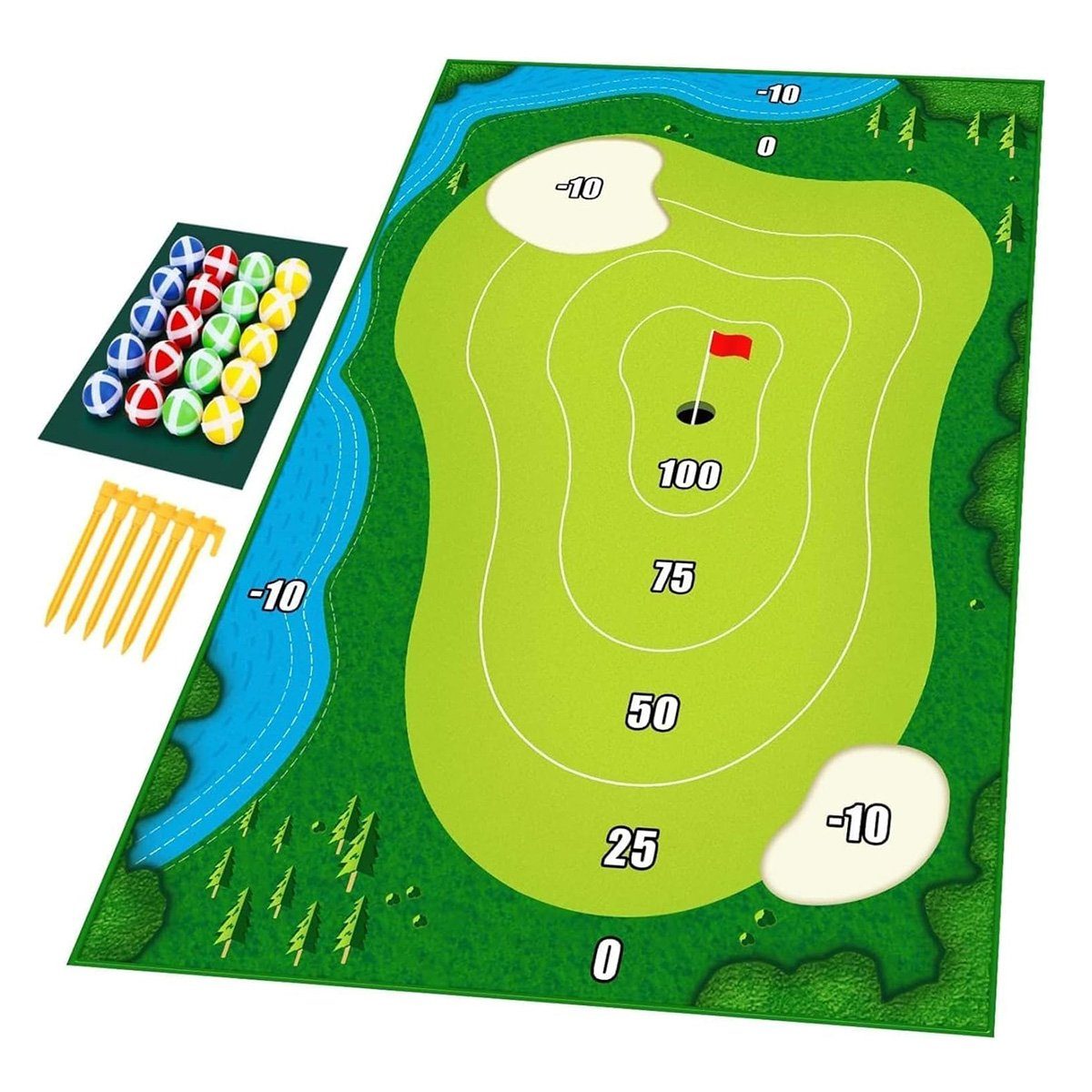 götäzer Golf-Abschlagmatte Lässiges Golfspielmatten-Set (Golfzubehör für Erwachsene und Kinder) (1-St), Grün, Klettverschluss, Spieltrainingshilfe – Herren (150 cm x 80 cm)