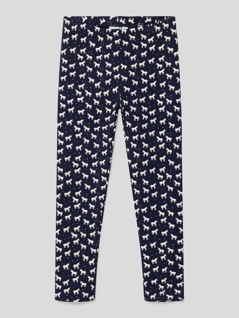 Leggings mit Allover-Muster in marineblau
