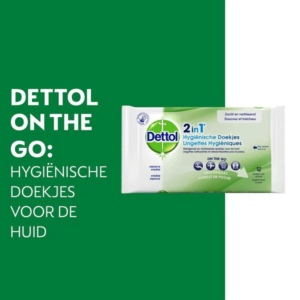 Dettol 2 az 1-ben higiénikus törlőkendők 12 darab