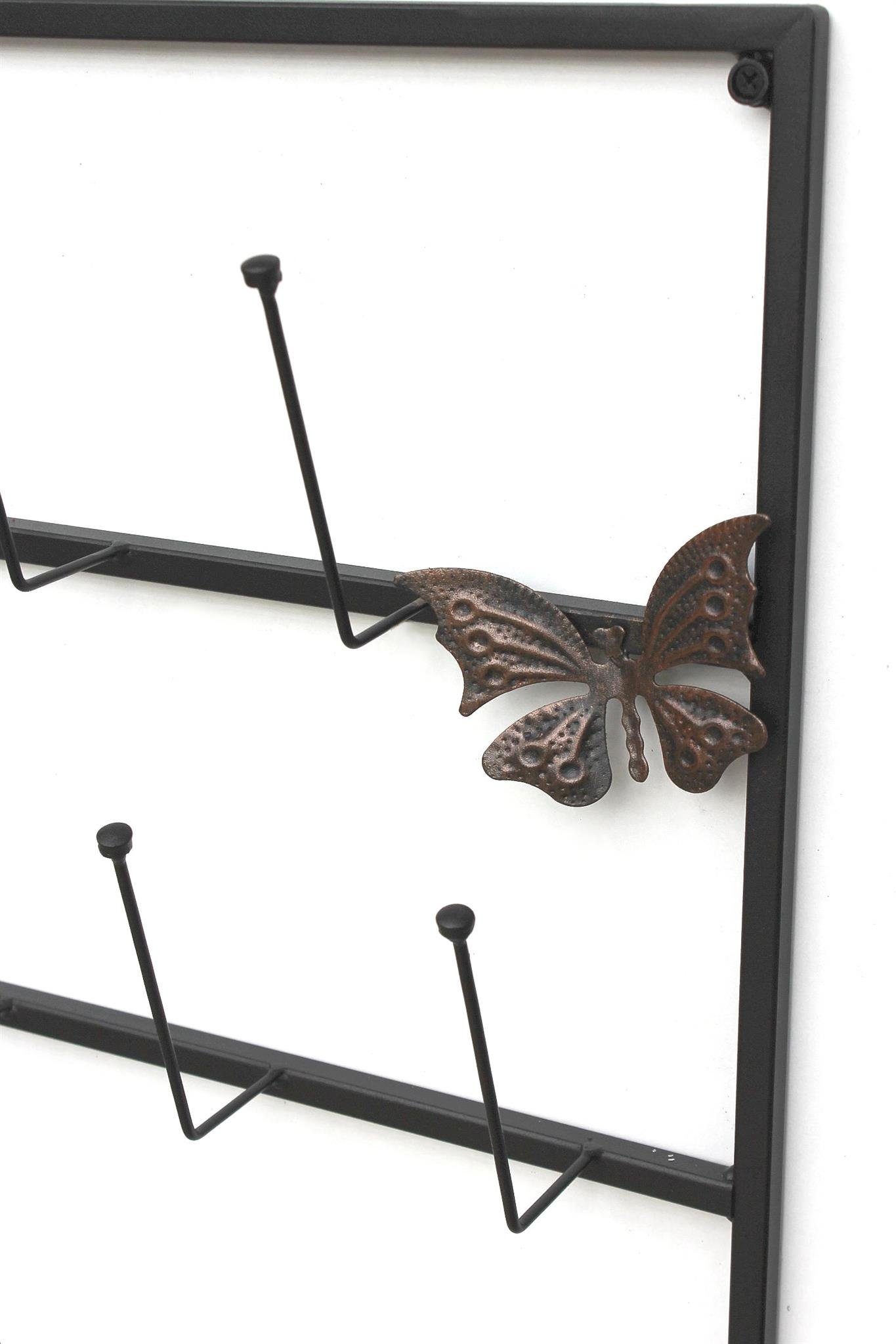 DanDiBo Gläserhalter Tassenhalter Wand Schwarz Metall 60 cm 93850 Tassenhaken Küche Vintage Antik Becherhalter Tassenständer Tassenregal Wandmontage