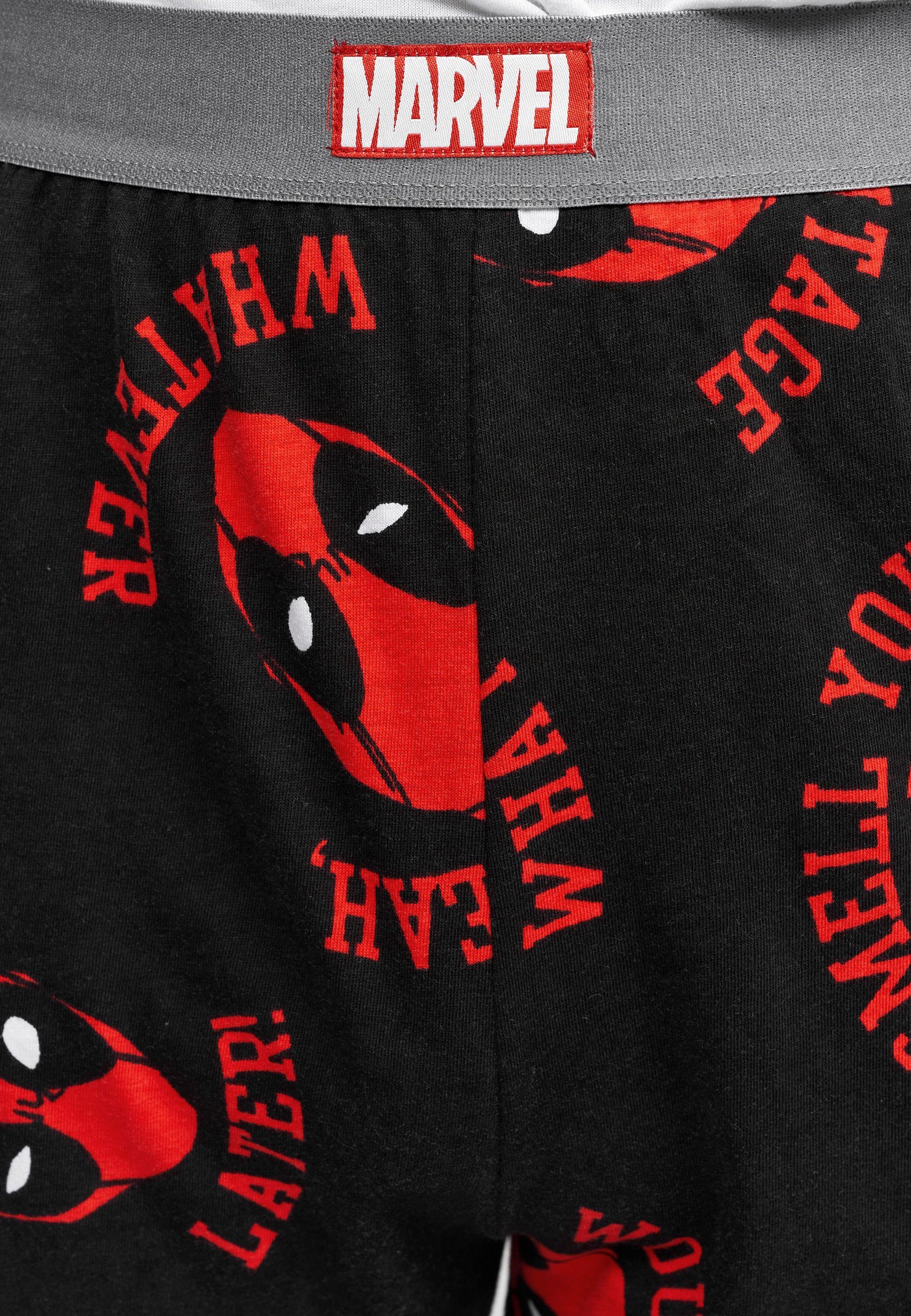 Recovered Pyjamahose Marvel Deadpool Slogan Heads GOTS zertifizierte Bio-Baumwolle