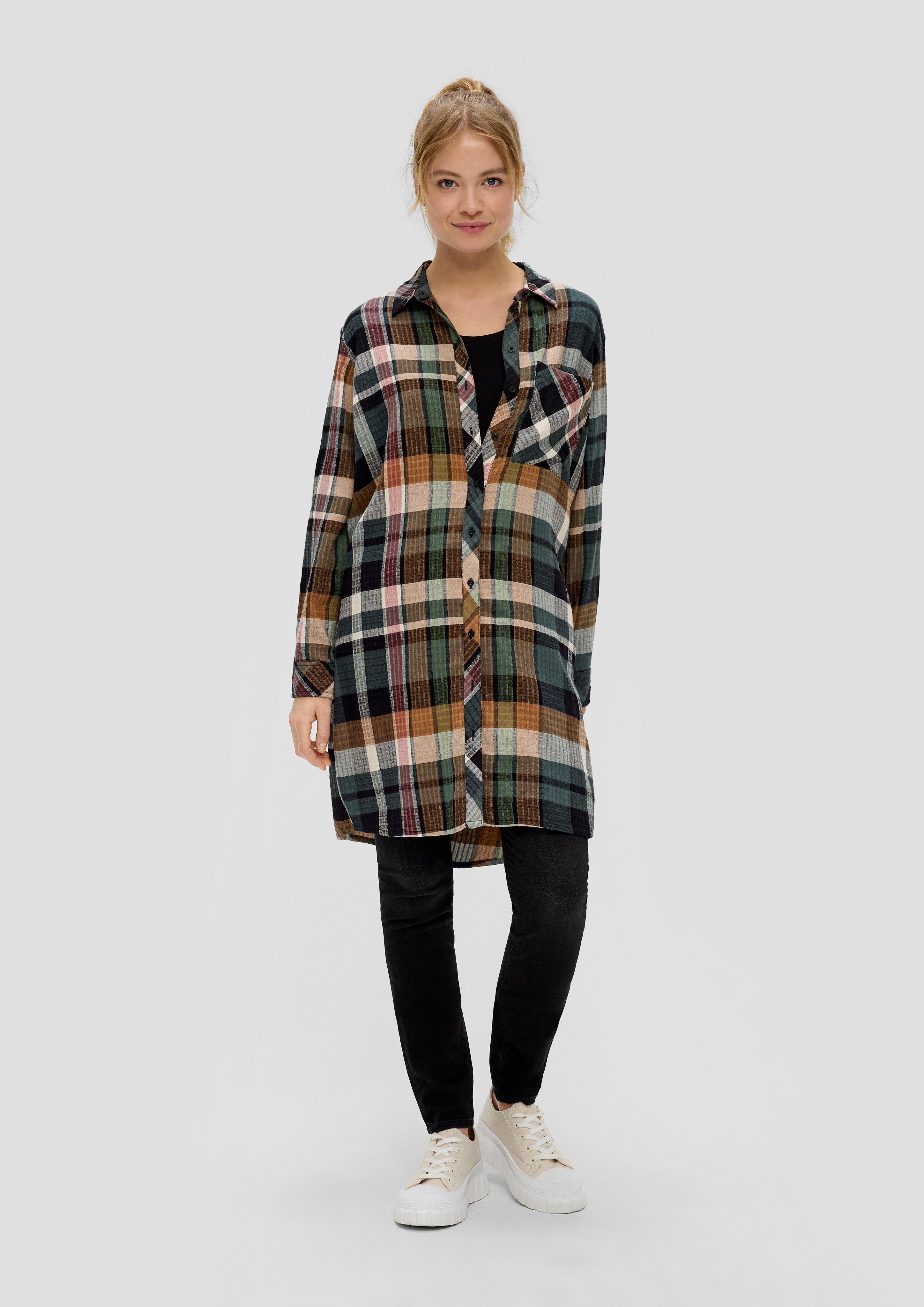 Longbluse in Seersucker-Qualität  2135801-99N5