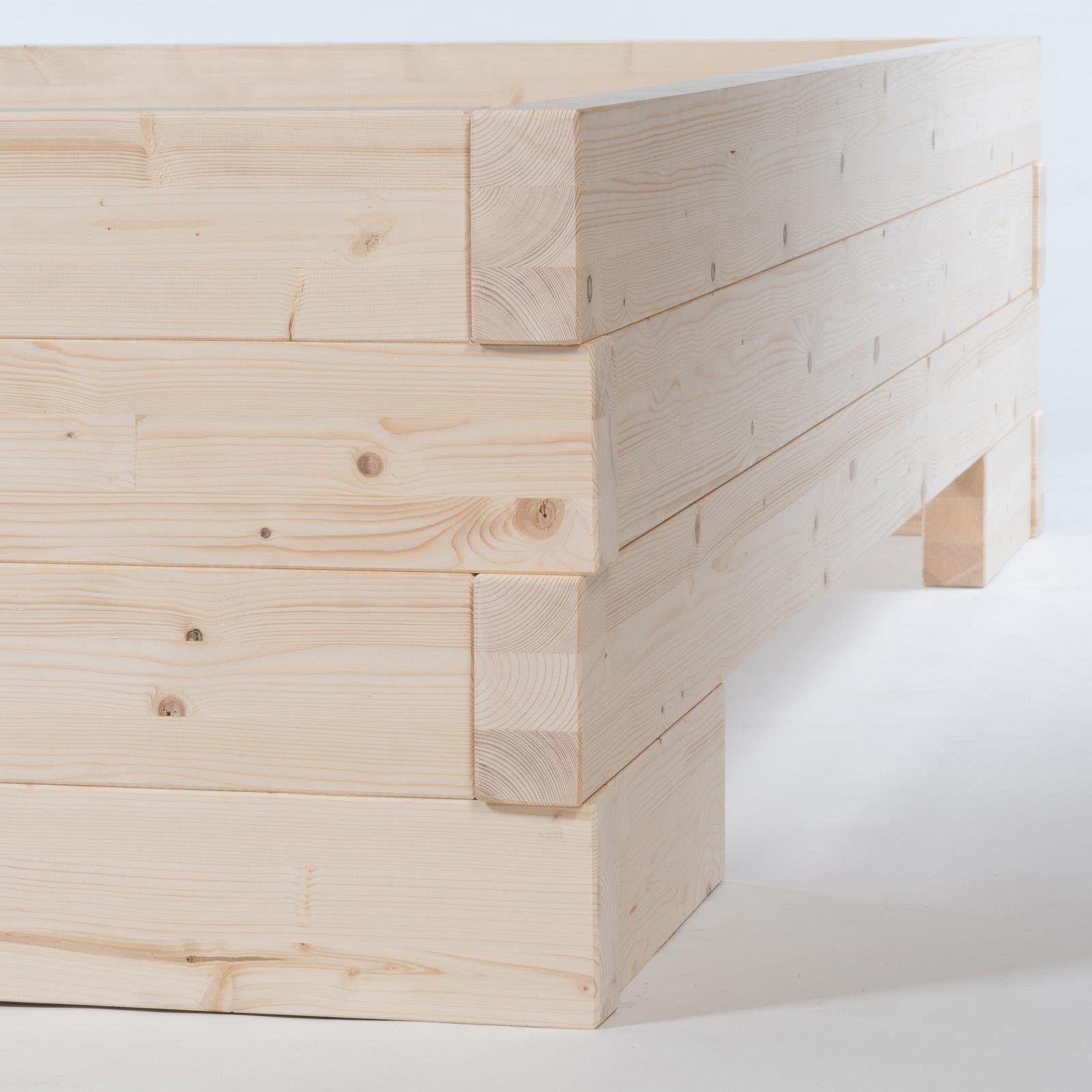 TUGA-Holztech Massivholzbett Balkenbett (Fichte) 