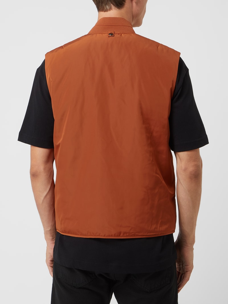 Weste mit Stehkragen in dunkel orange