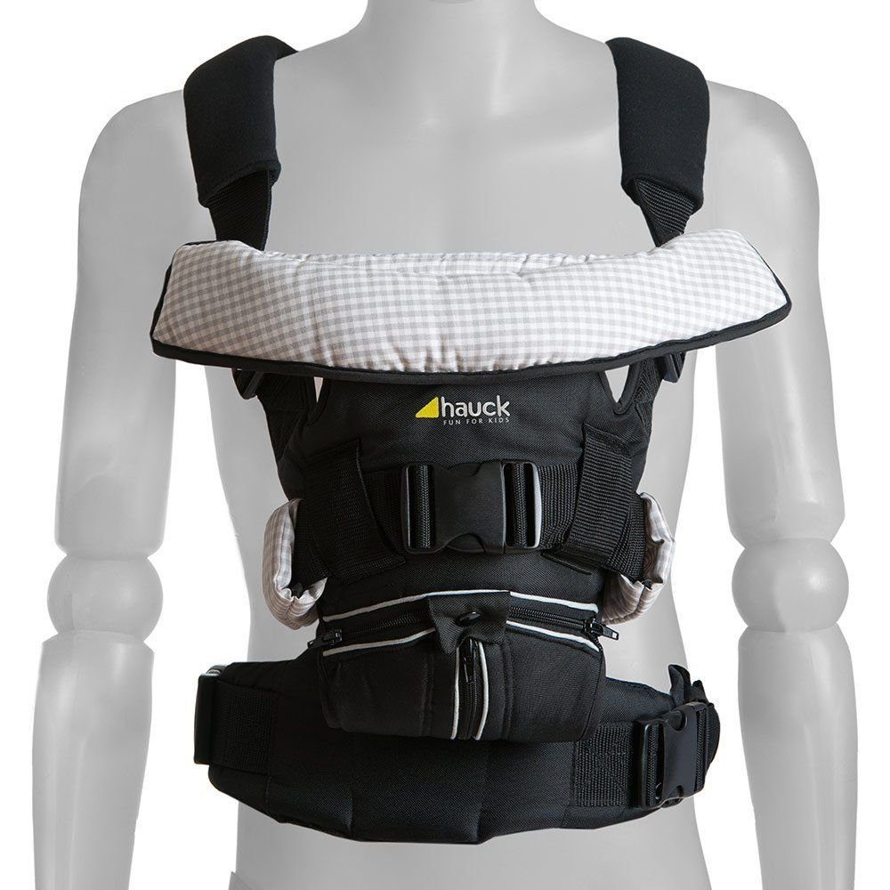 Hauck Babytrage 4-Way Carrier - Black, Ergonomische Bauchtrage für Babys & Kleinkinder ab Geburt bis zu 12 kg