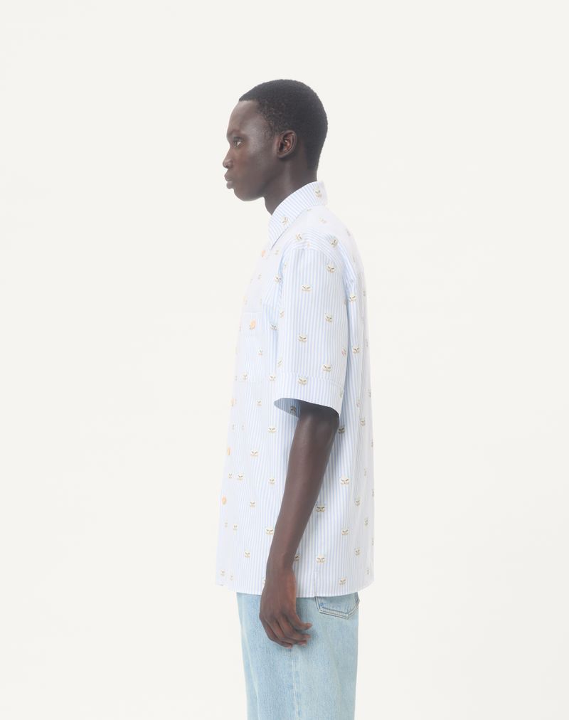 Camisa Valentino Oxford de algodão com estampa Le Chat De La Maison